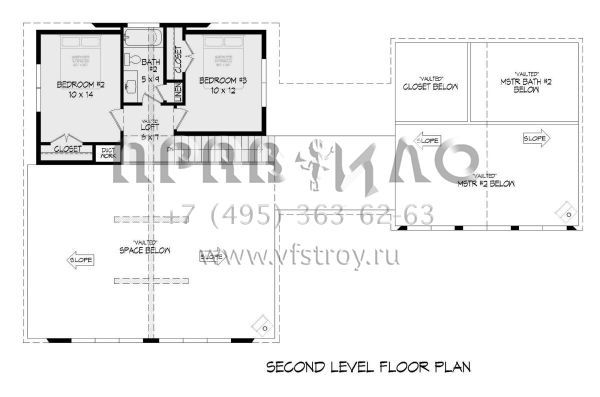 Проект двухэтажного дома без гаража в стиле Шале S5-231 (940-00511)