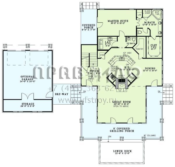 Проект двухэтажного дома с гаражом на две машины в современном стиле S5-279 (110-01100)