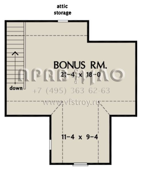 Проект одноэтажного дома с гаражом на две машины в стиле Ранчо S5-204 (2865-00089)
