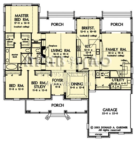 Проект одноэтажного дома с гаражом на две машины в стиле Ранчо S5-245 (2865-00312)