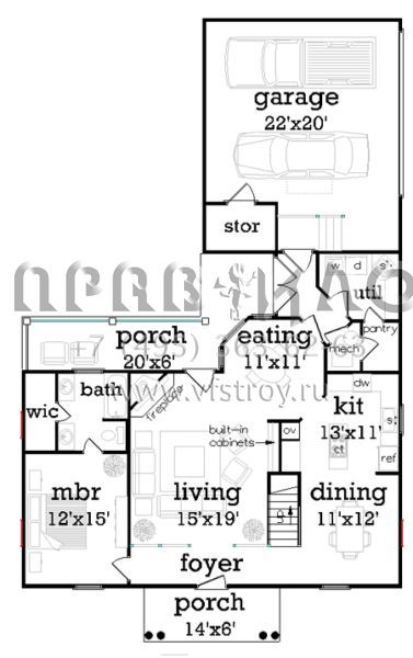 Проект двухэтажного дома с гаражом на две машины в современном стиле S5-161 (048-00240)