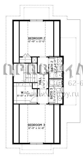 Проект двухэтажного дома без гаража в стиле Шале S5-161 (3125-00004)