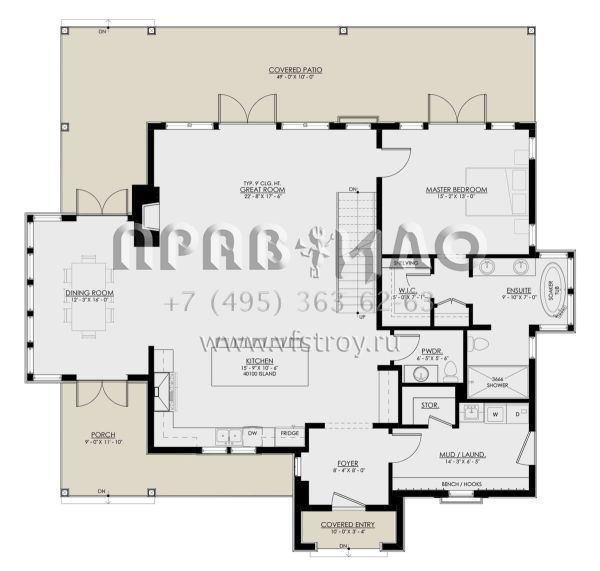 Проект двухэтажного дома без гаража в современном стиле S5-322 (8937-00019)