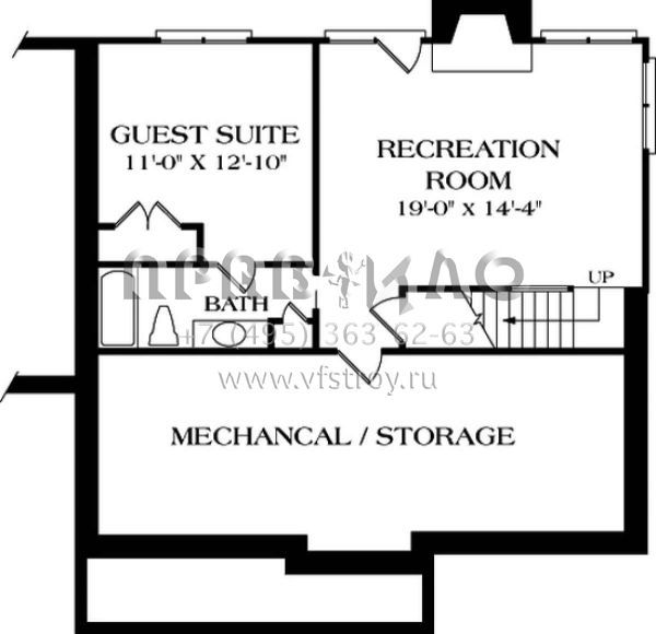 Проект двухэтажного дома с гаражом на две машины в стиле Ранчо S5-284 (3323-00246)