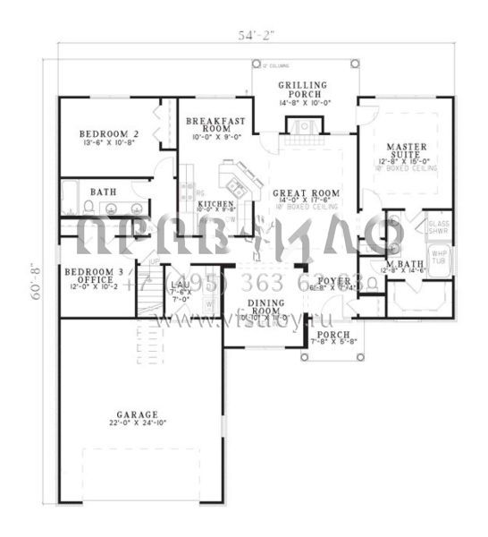 Проект одноэтажного дома с гаражом на две машины в английском стиле S5-151 (110-00189)