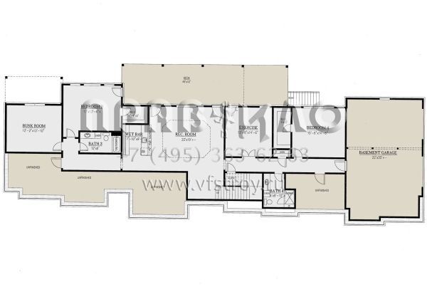 Проект одноэтажного дома с гаражом на три и более машин в современном стиле S5-540 (286-00086)
