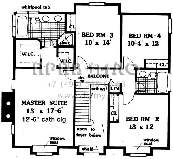 Проект двухэтажного дома с гаражом на две машины в стиле Ранчо S5-205 (033-00023)