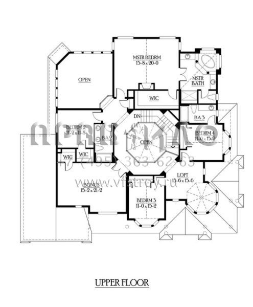 Проект двухэтажного дома с гаражом на три и более машин в английском стиле S5-377 (341-00166)