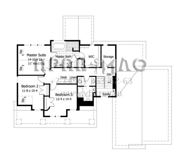 Проект двухэтажного дома с гаражом на три и более машин в английском стиле S5-255 (098-00043)