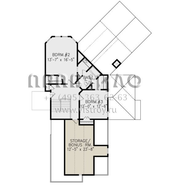 Проект двухэтажного дома с гаражом на три и более машин в стиле Ранчо S5-303 (699-00178)
