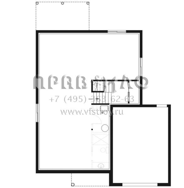 Проект двухэтажного дома с гаражом на одну машину в современном стиле S5-196 (034-01190)
