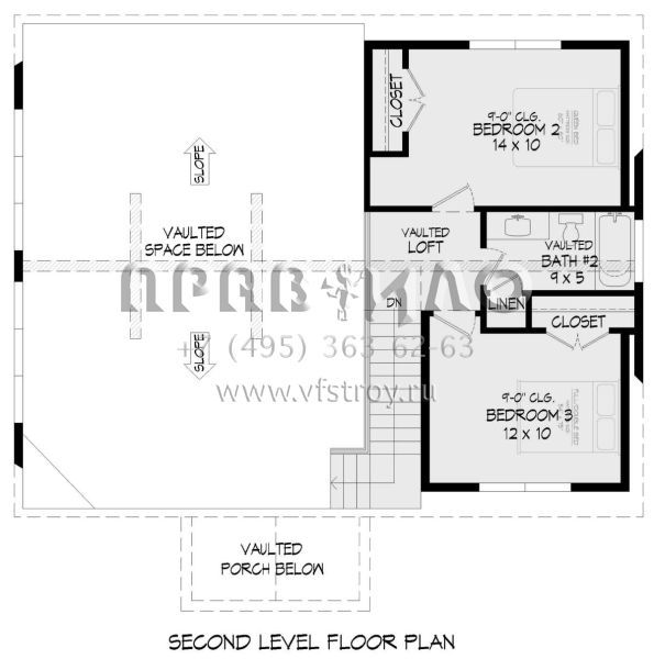 Проект двухэтажного дома без гаража в стиле Шале S5-164 (940-00825)