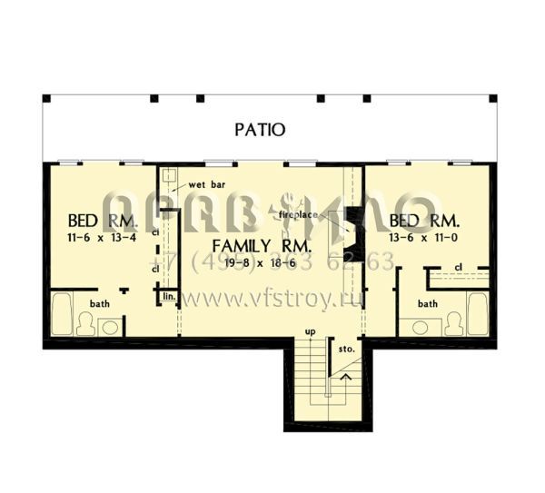 Проект одноэтажного дома с гаражом на две машины в американском стиле S5-267 (2865-00266)