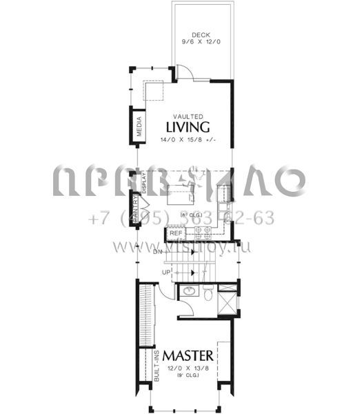 Проект трехэтажного дома с гаражом на одну машину в американском стиле S5-133 (2559-00205)