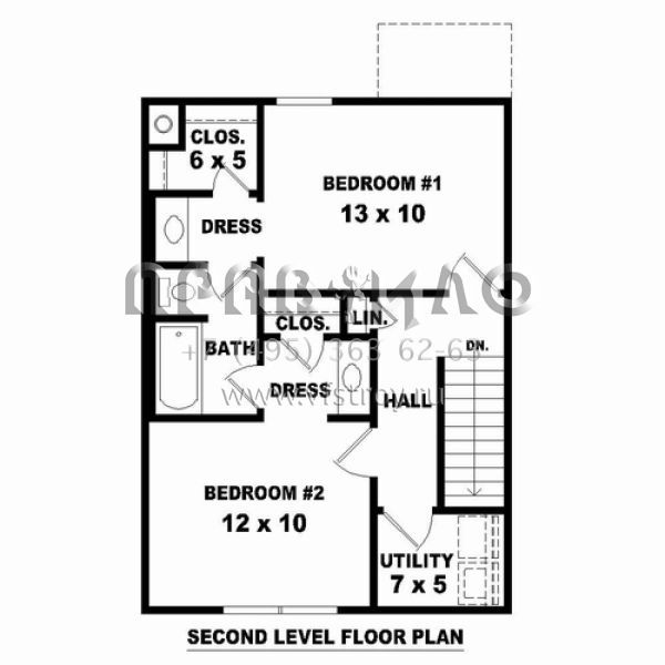 Проект двухэтажного дома без гаража в стиле Ранчо S5-103 (053-02274)