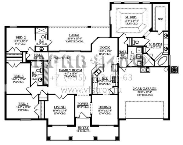Проект одноэтажного дома с гаражом на две машины в современном стиле S5-219 (3978-00164)