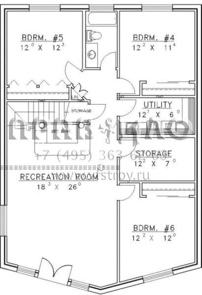 Проект двухэтажного дома без гаража в русском стиле S5-346 (039-00013)