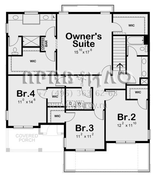 Проект двухэтажного дома с гаражом на две машины в американском стиле S5-242 (402-01774)