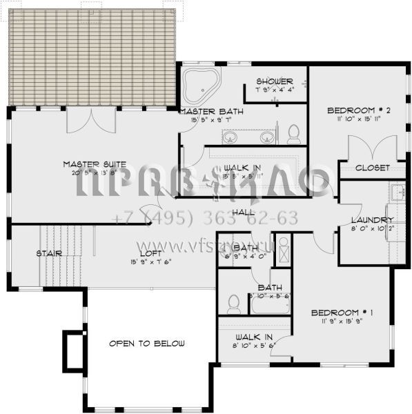 Проект двухэтажного дома с гаражом на три и более машин в стиле Ранчо S5-247 (2802-00165)