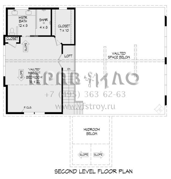 Проект двухэтажного дома с гаражом на три и более машин в стиле Шале S5-202 (940-00777)
