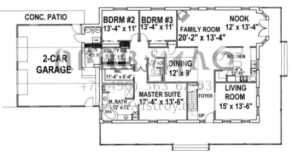 Проект двухэтажного дома с гаражом на две машины в стиле Ранчо S5-282 (039-00143)