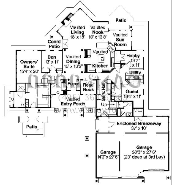 Проект двухэтажного дома с гаражом на три и более машин в американском стиле S5-393 (035-00346)