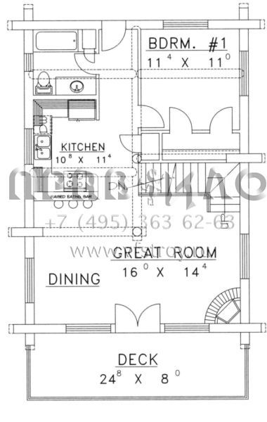 Проект двухэтажного дома без гаража в русском стиле S5-176 (039-00054)