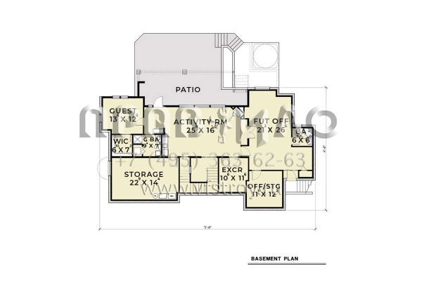 Проект двухэтажного дома с гаражом на две машины в стиле Ранчо S5-492 (2464-00087)