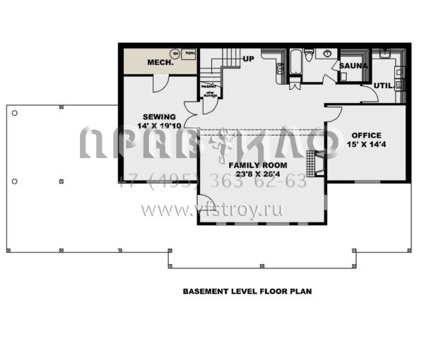 Проект двухэтажного дома без гаража в стиле Ранчо S5-431 (039-00713)