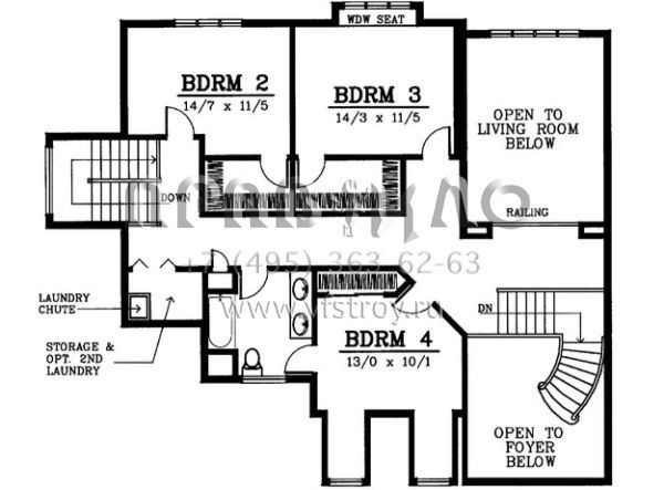 Проект двухэтажного дома с гаражом на три и более машин в стиле Ранчо S5-371 (692-00157)
