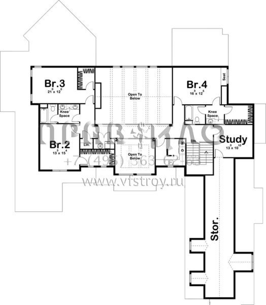 Проект двухэтажного дома с гаражом на три и более машин в американском стиле S5-440 (963-00317)