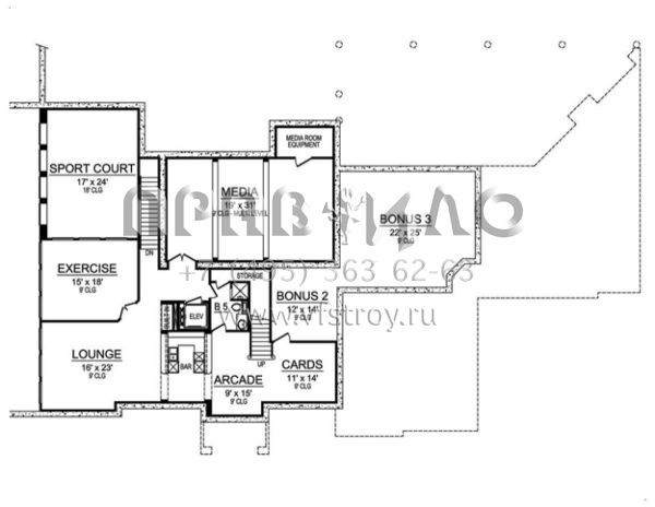 Проект двухэтажного дома с гаражом на три и более машин в современном стиле S5-700 (5445-00106)