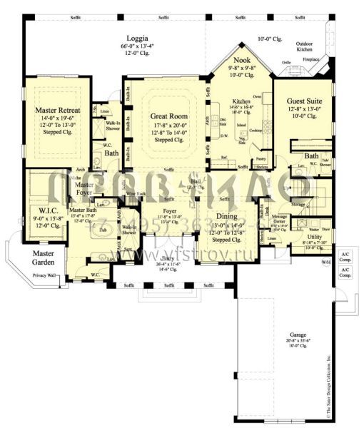 Проект двухэтажного дома с гаражом на три и более машин в американском стиле S5-316 (8436-00118)