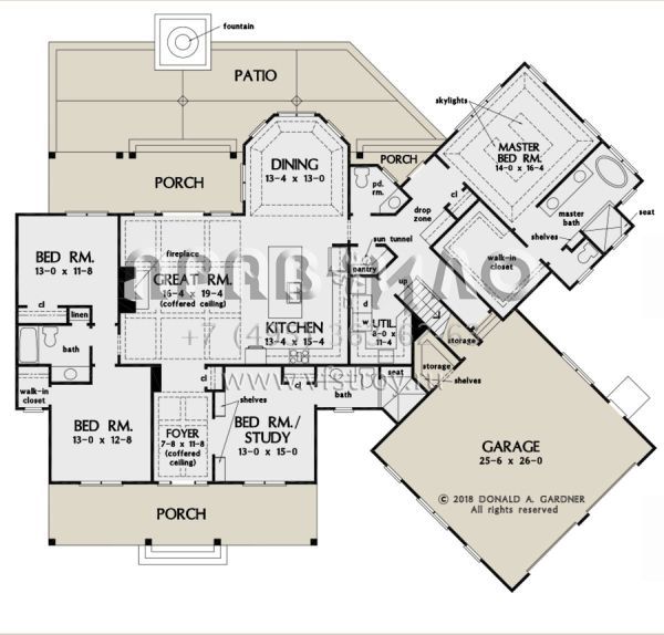 Проект одноэтажного дома с гаражом на две машины в современном стиле S5-241 (2865-00170)