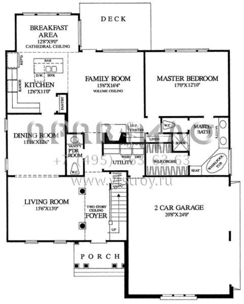 Проект двухэтажного дома с гаражом на две машины в английском стиле S5-224 (7922-00119)