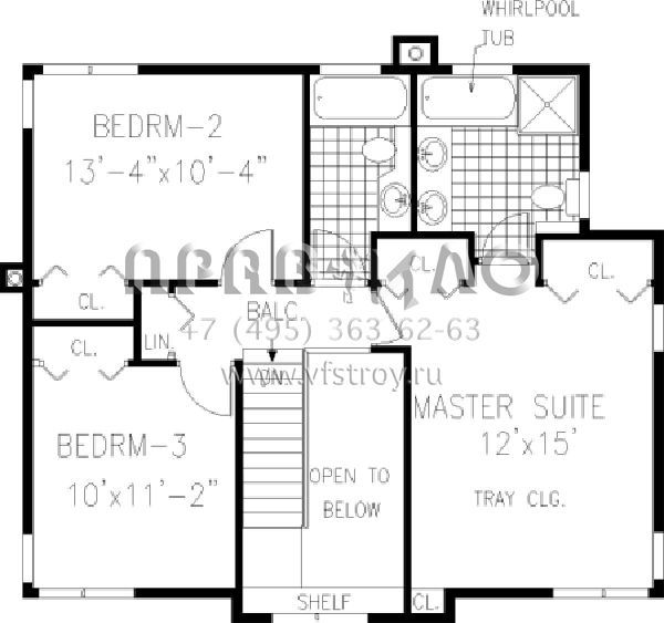 Проект двухэтажного дома с гаражом на две машины в стиле Ранчо S5-141 (033-00034)