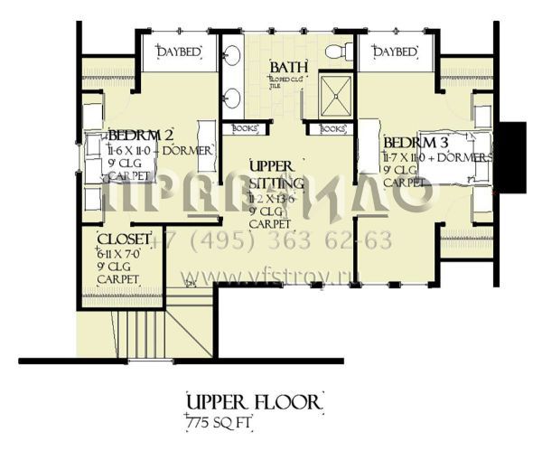 Проект двухэтажного дома без гаража в стиле Ранчо S5-220 (1637-00154)