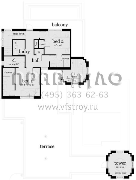 Проект двухэтажного дома с гаражом на две машины в английском стиле S5-161 (028-00149)