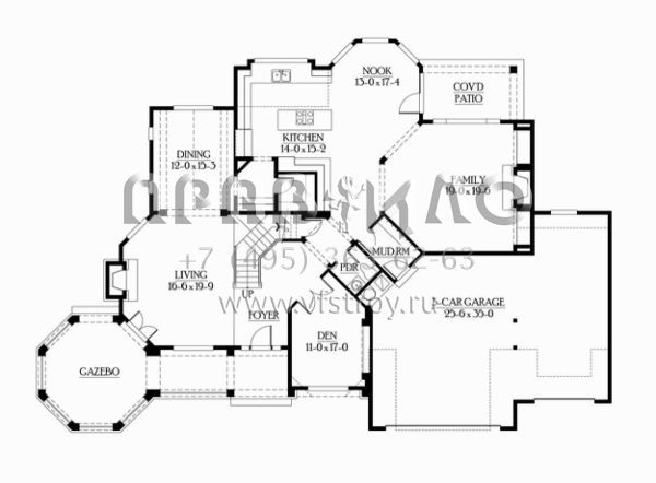 Проект двухэтажного дома с гаражом на три и более машин в скандинавском стиле S5-374 (341-00018)