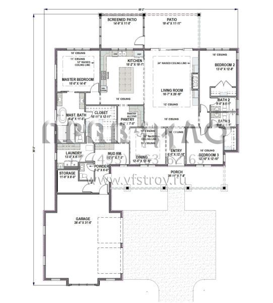 Проект одноэтажного дома с гаражом на две машины в американском стиле S5-260 (425-00054)