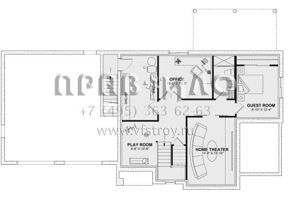 Проект двухэтажного дома с гаражом на две машины в современном стиле S5-294 (034-01358)
