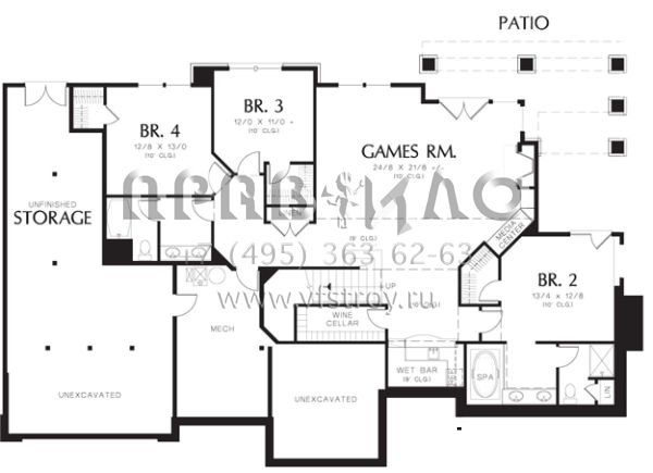 Проект одноэтажного дома с гаражом на три и более машин в английском стиле S5-370 (2559-00162)