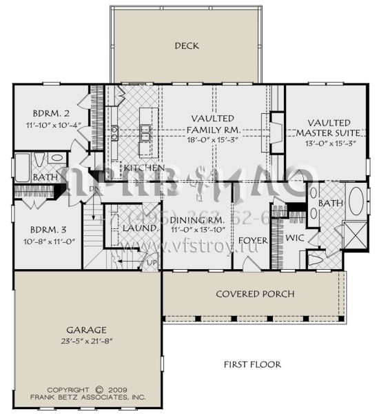 Проект одноэтажного дома с гаражом на две машины в стиле Ранчо S5-158 (8594-00103)