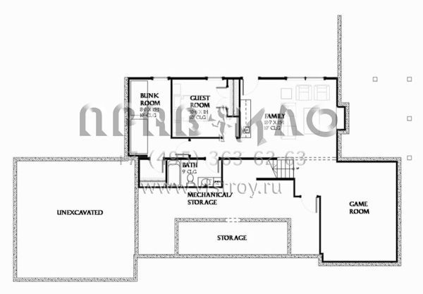 Проект одноэтажного дома с гаражом на две машины в стиле Ранчо S5-249 (1637-00119)
