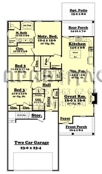 Проект одноэтажного дома с гаражом на две машины в стиле Ранчо S5-151 (041-00094)