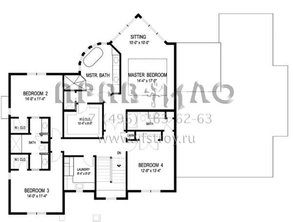 Проект двухэтажного дома с гаражом на три и более машин в американском стиле S5-353 (036-00225)