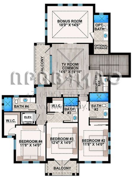 Проект двухэтажного дома с гаражом на три и более машин в прибрежном стиле S5-382 (207-00038)