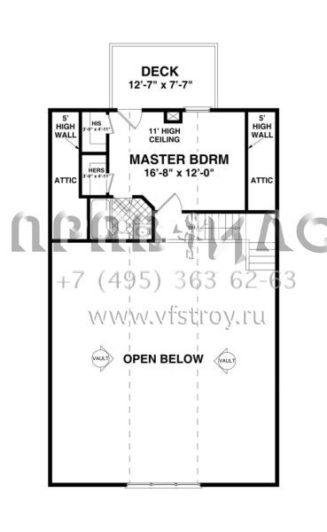 Проект двухэтажного дома без гаража в стиле Ранчо S5-148 (036-00184)