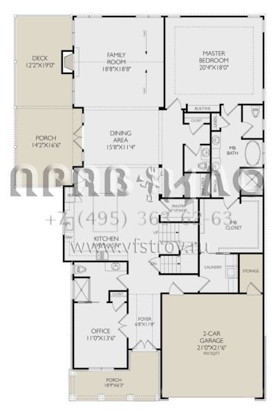 Проект двухэтажного дома с гаражом на три и более машин в американском стиле S5-372 (957-00116)