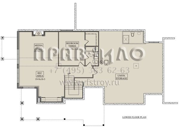 Проект одноэтажного дома с гаражом на три и более машин в американском стиле S5-227 (5631-00187)